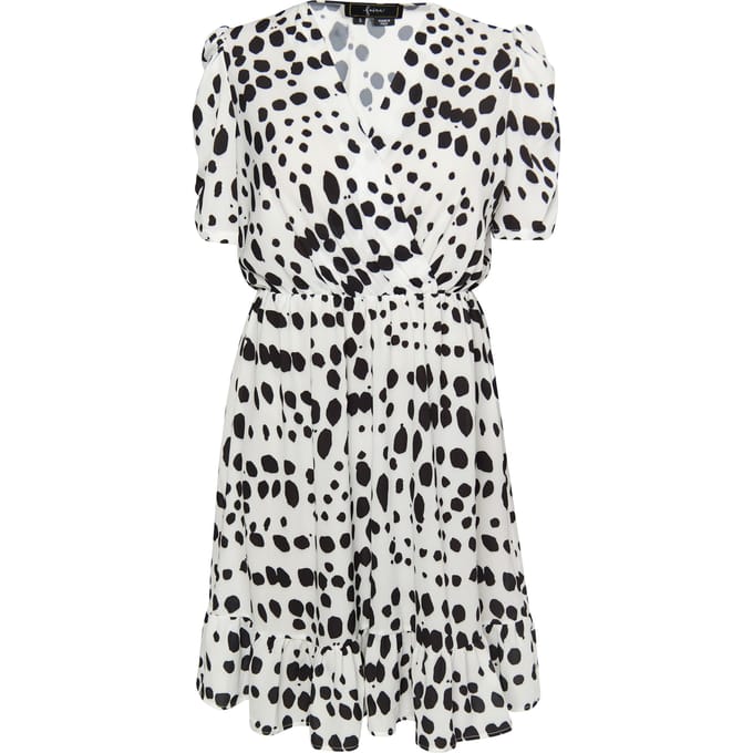 Faina Jurk Dames wit zwart