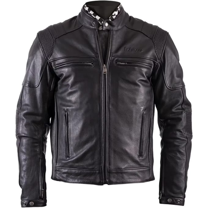 Effen leren motorjack Helstons trust