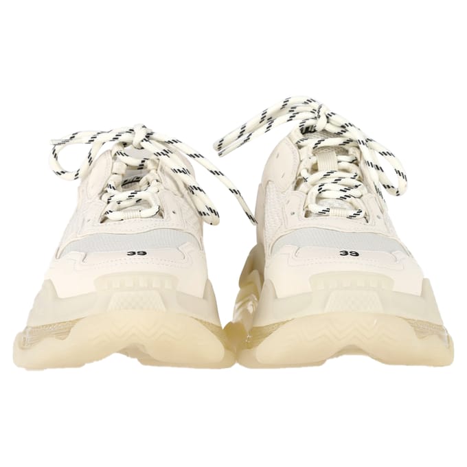 Balenciaga Triple S Helderzolen Sneakers in Crème Polyester