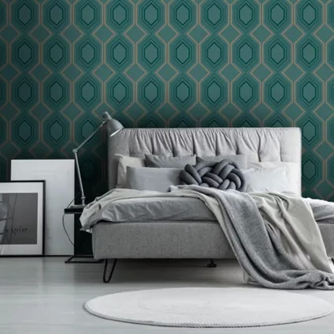 Decomode Vliesbehang Art Deco Chic - Groen - 10,05m X 52cm