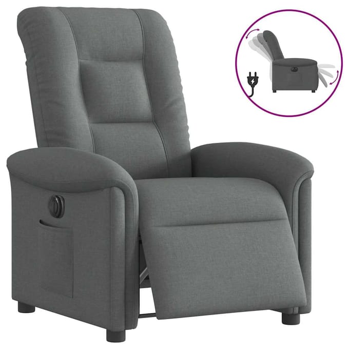 vidaXL - Fauteuil - elektrisch - verstelbaar - stof - donkergrijs