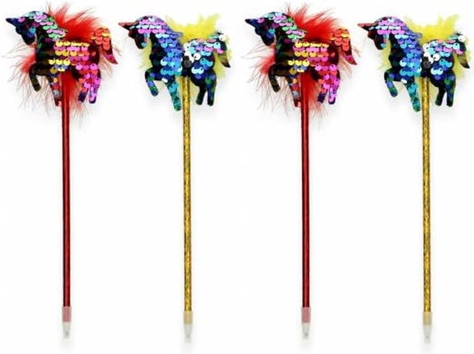 Eenhoorn Fluffy Balpen | 4 Stuks