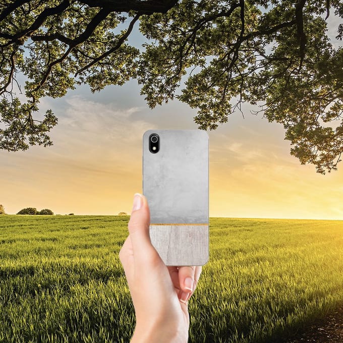 Xiaomi Redmi 7A Bumper Hoesje Wood Concrete