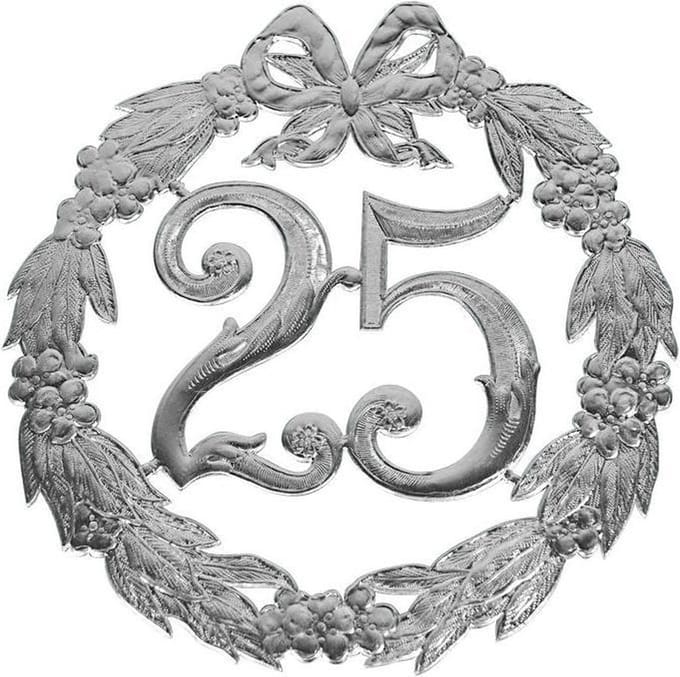 Jubileumcijfer 25 - 24cm - 25 Jaar - Zilver