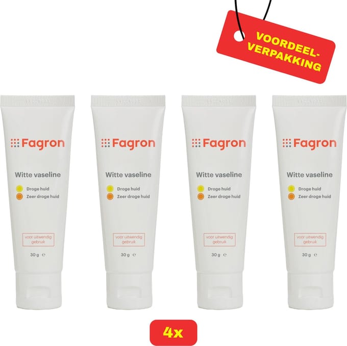 4x Witte vaseline 30 g - Voordeelverpakking!