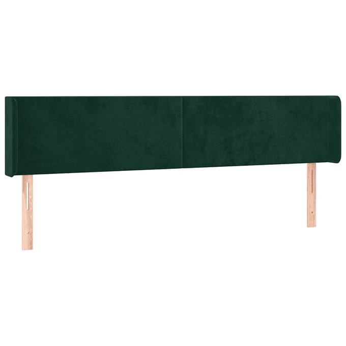 vidaXL - Hoofdbord - LED - 183x16x78/88 - cm - fluweel - donkergroen