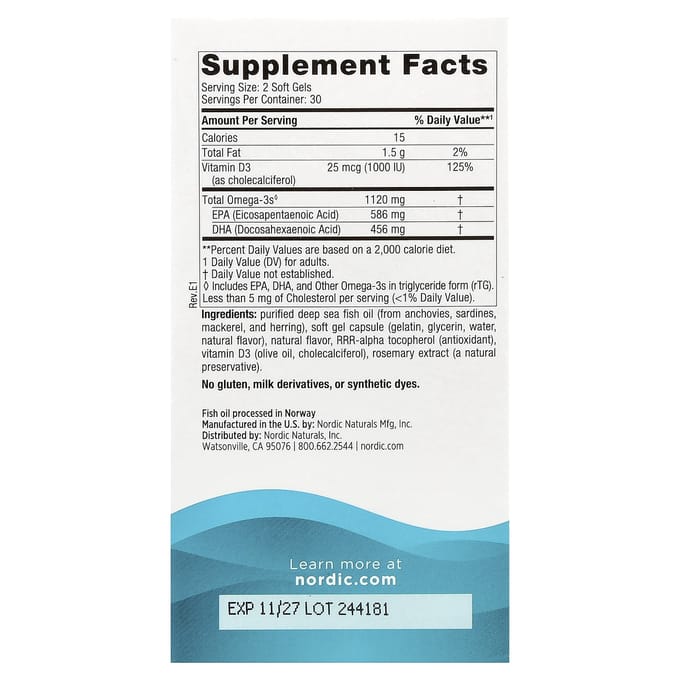 Ultimate Omega®-D3 2X, Citroensmaak, 60 Mini Softgels