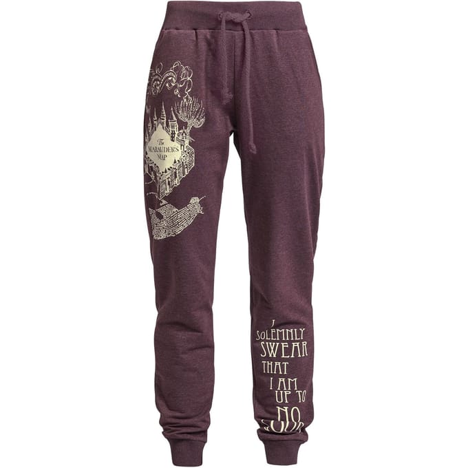 Harry Potter Trainingsbroek - Marauder's Map - S tot 3XL - voor Vrouwen - bordeaux gemêleerd