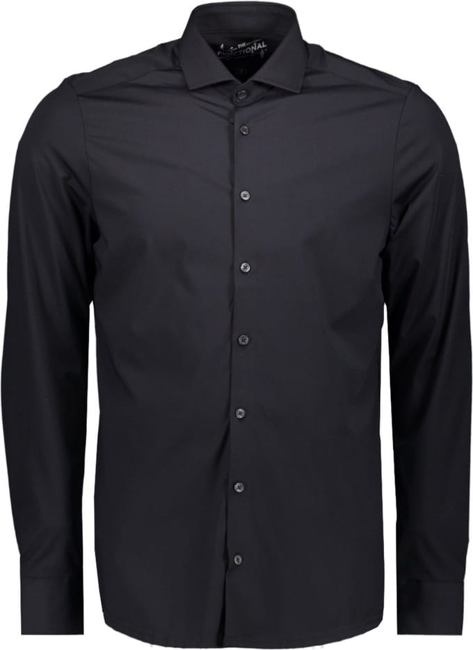 Pure H.Tico The Functional Shirt Zwart - Maat 37 - Heren - Overhemden Formeel