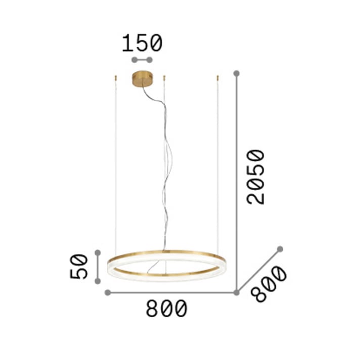 IDEAL LUX LED hanglamp Crown Ø 80 cm, wit, metaal