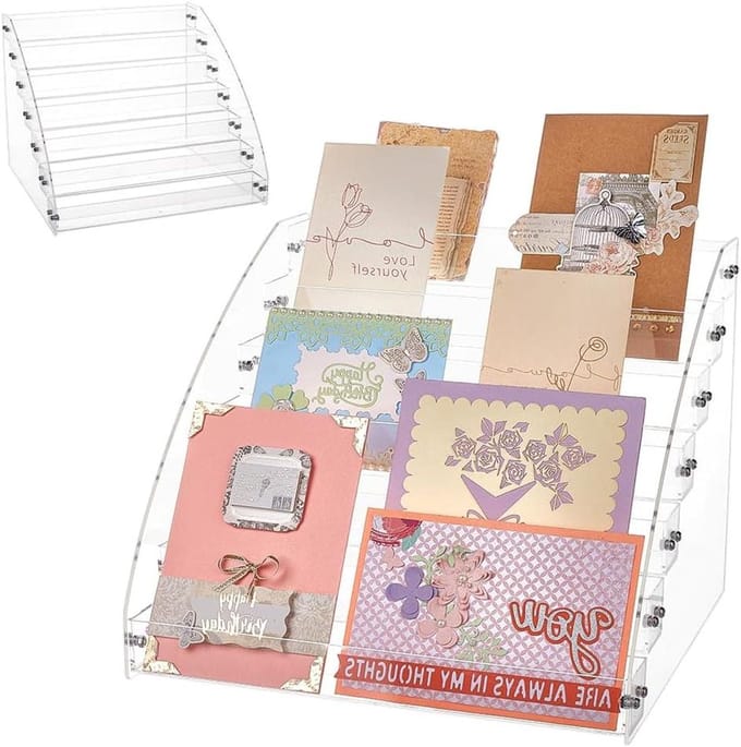 Wenskaarten Display - Kaartenhouder - Presentatie Kaarten - Transparant Acryl - 31.4 x 24.9 cm - Transparant