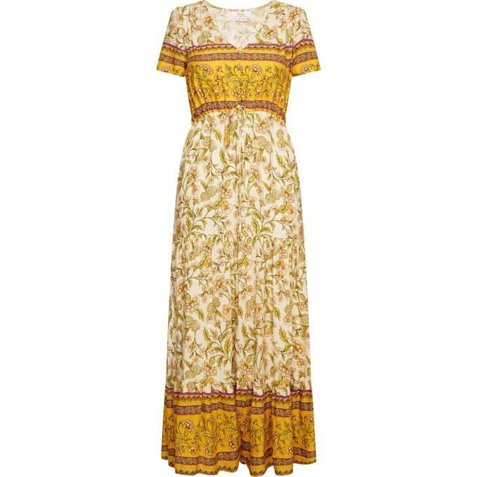 usha Zomerjurk Dames Wol Wit Veelkleurig