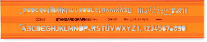 Lettersjabloon Standardgraph H-profiel vetgedrukt, recht 5mm - SG-2024-5