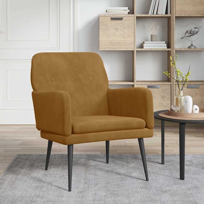 vidaXL - Fauteuil - 62x79x79 - cm - fluweel - bruin