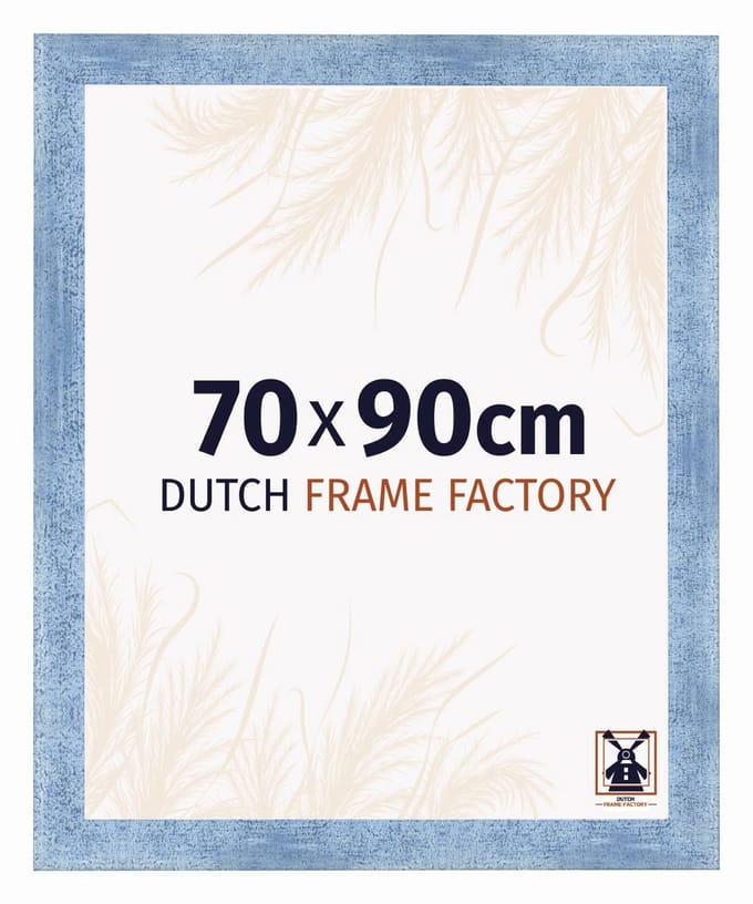 Fotolijst 70x90 cm - MDF - Helder Blauw Geveegd - Praag