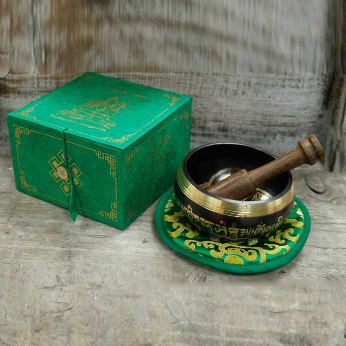Groene Tara Klankschaal Set - 10cm - 380 gram - Handgemaakt