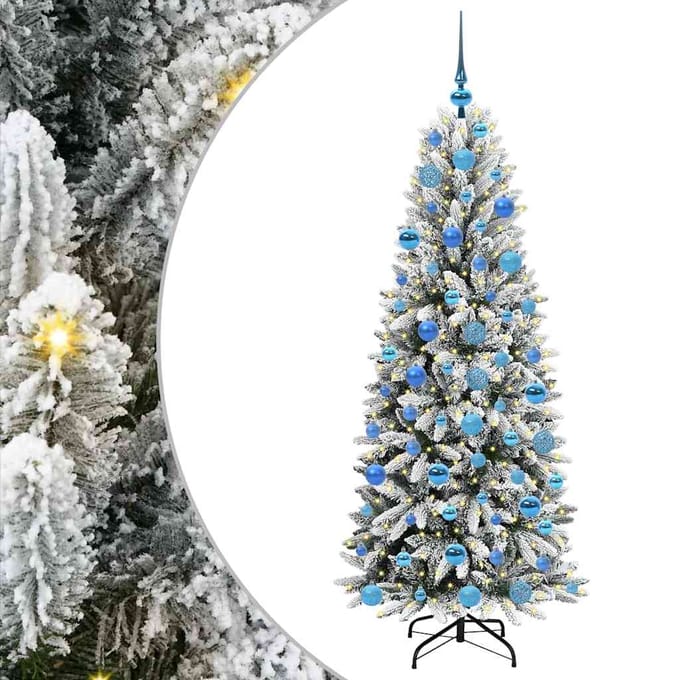 vidaXL - Kunstkerstboom - Wit - 180 - cm - PVC - en - plastic - en - staal - en - PE