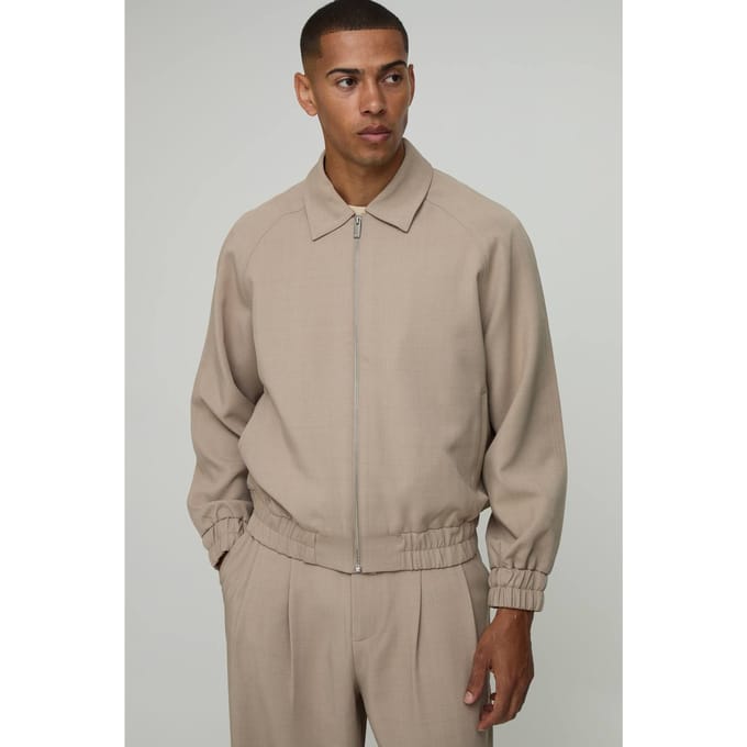 Op Maat Gemaakte Co-ord Regular Fit Trucker Jas | Taupe | Size Large