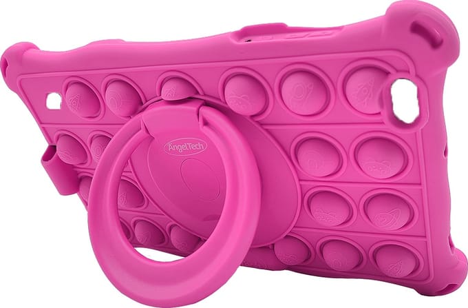 360° Verstelbare Beschermhoes voor AngelTech Kindertablet Pro Max Roze