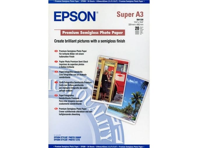 Epson S041328 Premium Semigloss A3+ (20 vel) Fotopapier