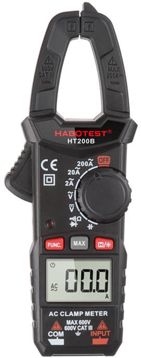 Habotest Digitale Stroomtangmeter Ht200B Voor Stroomspanningsmetingen 600V