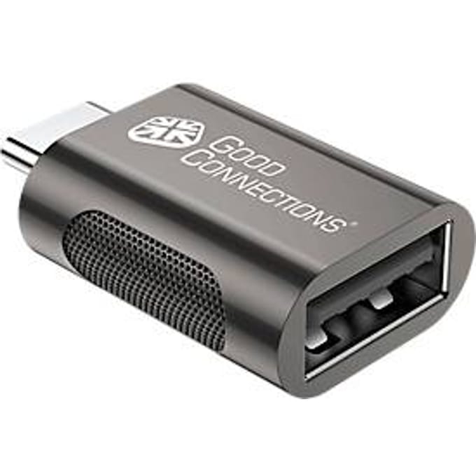 USB 3.2 adapter Good Connections, USB-C naar USB-A, vermogen 60 W, tot 5 Gbit/s, metaal, antraciet