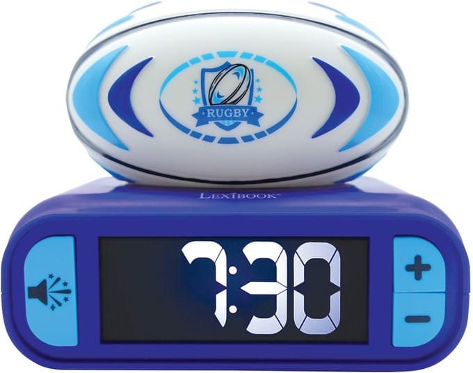 Digitale wekker met 3D rugby ball nachtlampje en geluidseffecten