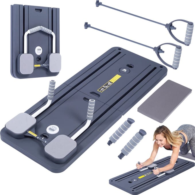 Pilates Board - Pilates Reformer - Multifunctioneel - Buikspier Oefenbord - Grijs