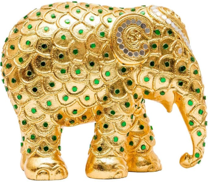 Ayutthaya Gold 15 cm Elephant parade Handgemaakt Olifantenstandbeeld
