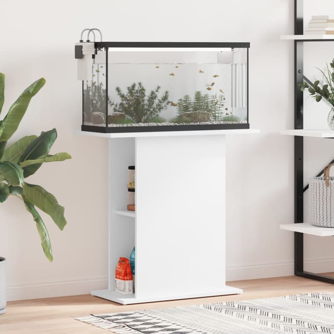 vidaXL - Aquariumstandaard - Wit - 75x36x72,5 - cm - Bewerkt - Hout