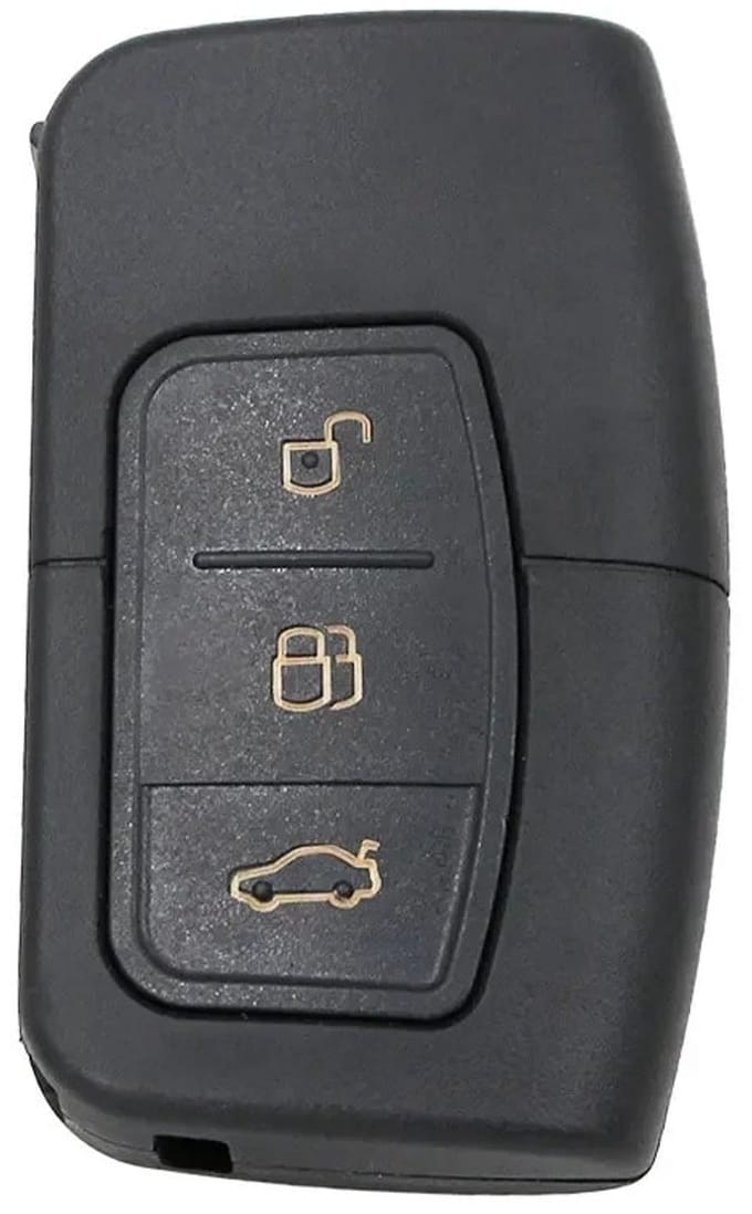 XEOD Autosleutelbehuizing - sleutelbehuizing auto - sleutel - Autosleutel smartkey / Geschikt voor: Ford 3 knops