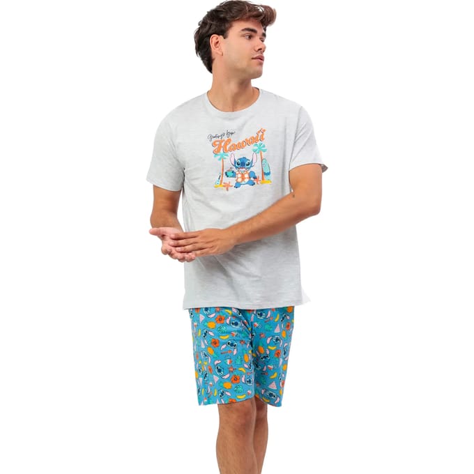 Pyjama-sets Admas Pyjamashort t-shirt Stitch Beach Disney