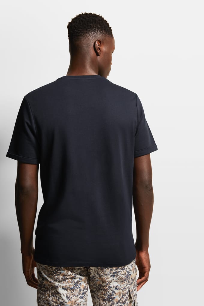 Bugatti Herren T-shirt met discrete bugatti-opdruk