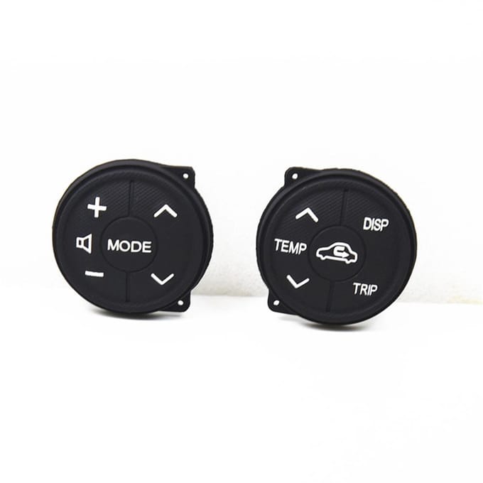 Paire de coussins de boutons en caoutchouc de commande de volant, pour Toyota Prius Prius C 12-14 black
