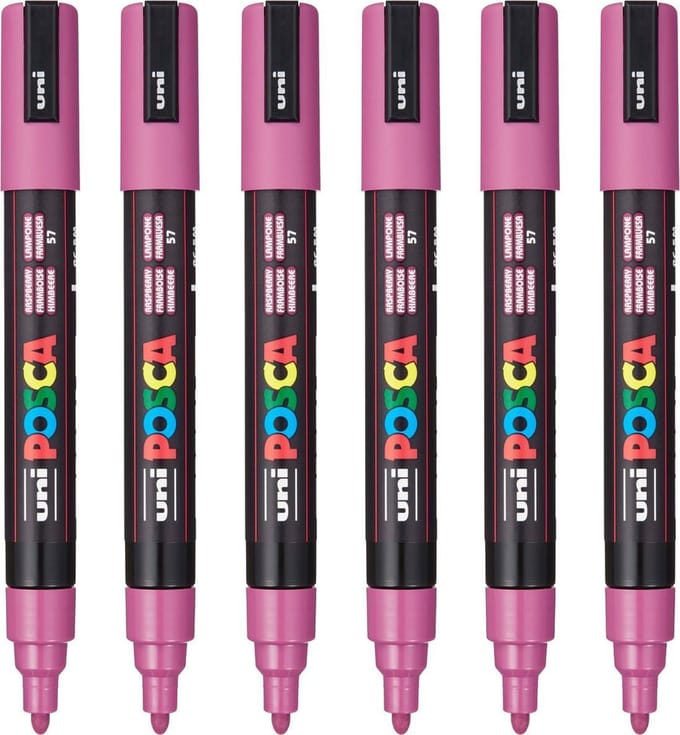 Markeerstift POSCA PC-5M Framboos (6 Stuks)