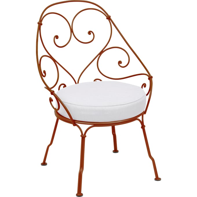 Fermob 1900 Fauteuil Cabriolet - E2 gekonfijte sinaasappel - grijswit