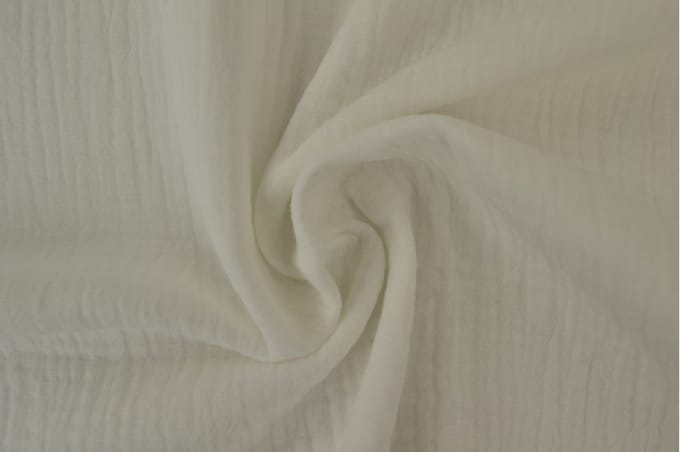 10 meter mousseline stof - Gebroken wit - 135cm breed