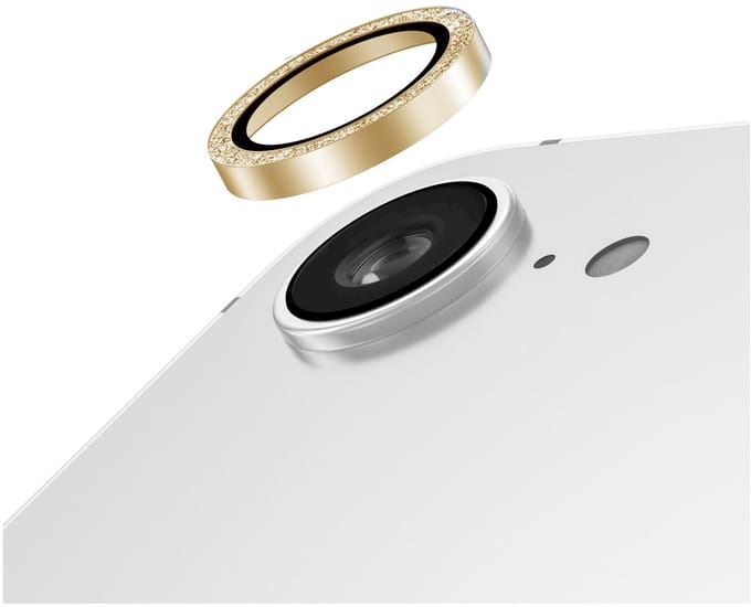 AVY Camera Lens Protector Rings | Geschikt voor Apple iPhone 17e / 16e | Camera Lens Protector Glas | Schokbestendig | Krasbestendig | met Applicator | Glitter Goud