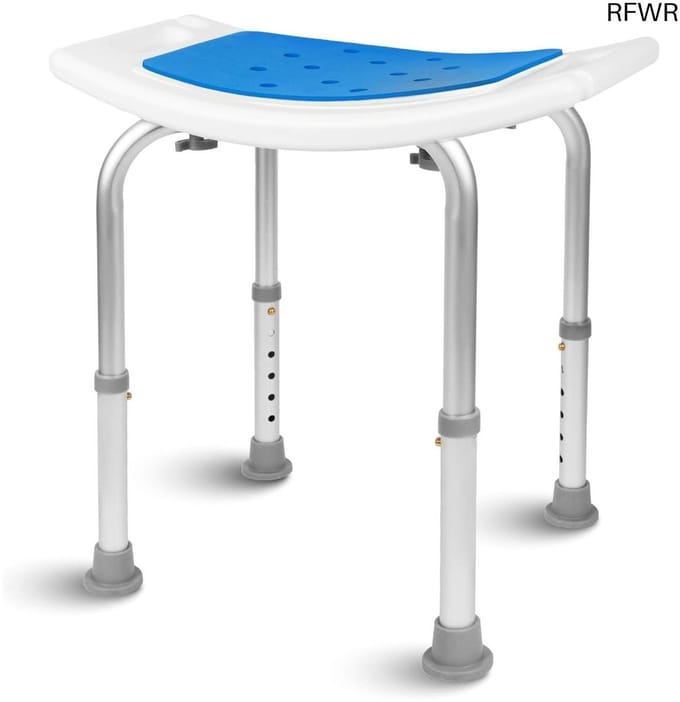 RFWR® Douchekruk Aluminium - Verstelbaar, Antislip, Gewatteerd - Voor Ouderen en Herstel