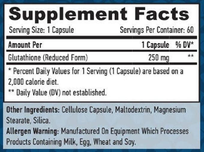 Glutathione 250mg - 60 v-caps