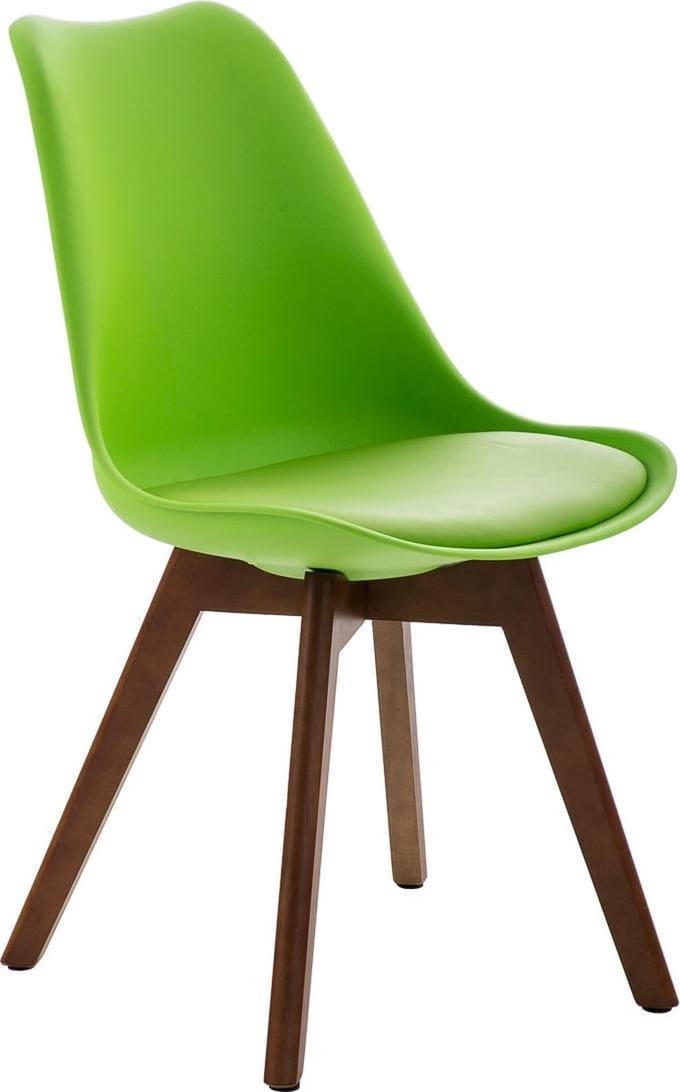 CLP Borneo Eetkamerstoel - Kunstleer groen walnoot