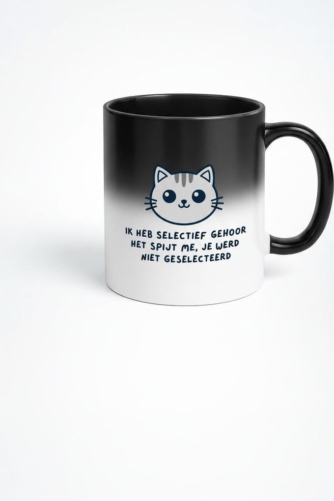 Selectief Gehoor Kat Magische Mok - Cadeau voor Kattenliefhebbers