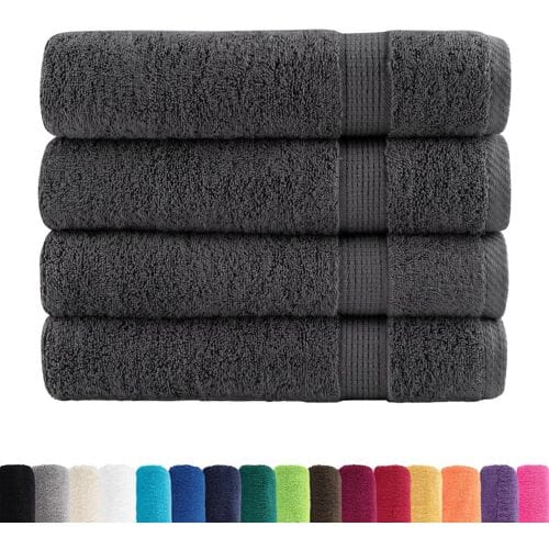 vidaXL - Handdoeken - SOLUND - 4 - st - 600 - g/m² - 50x100 - cm - antracietkleurig
