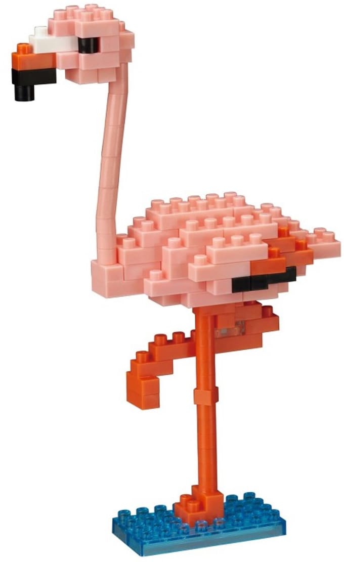 Bandai - Nanoblock - Flamingo - Mini Brick Figuur - Bouwset - Pixel Vogel Dier Figuur Bouwpakket - NBC204