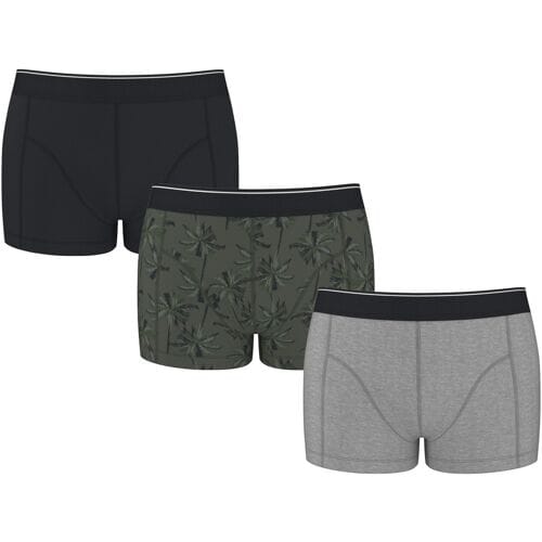 ESMARA MEN Set van 3 heren boxers (Zwart/groen/grijs, M)