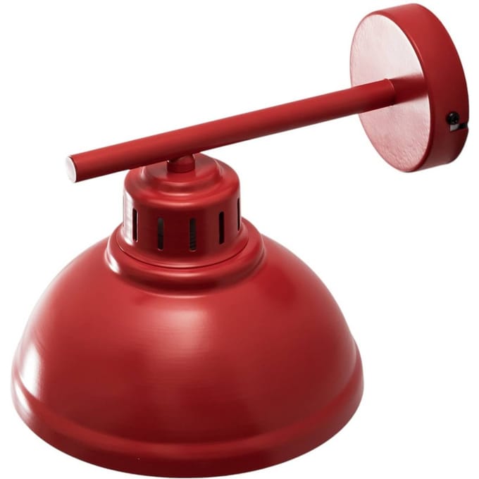 Luminex Wandlamp Sven, 1-lamp, rood, staal, E27