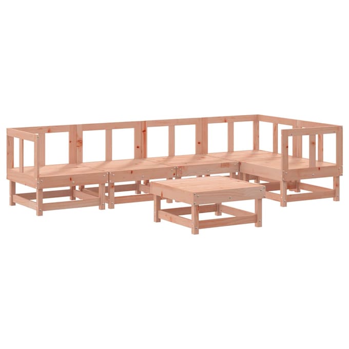 vidaXL - 6-delige - Loungeset - met - kussens - massief - douglashout