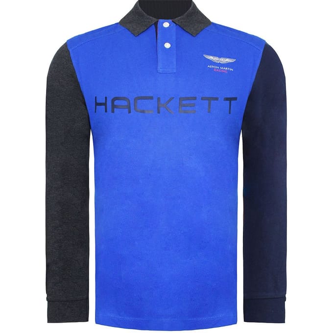 Hackett Aston Martin Racing Panel Heren Blauw Poloshirt