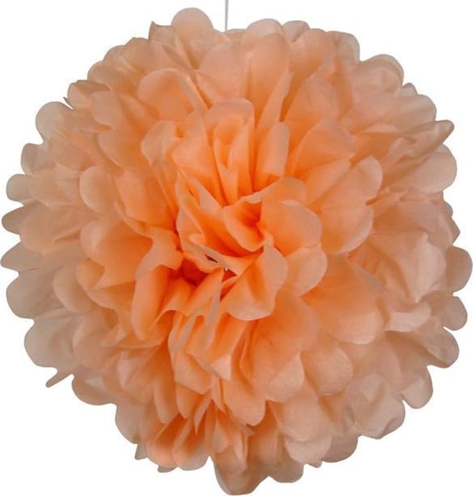 5 x Perzik PomPom 35 cm