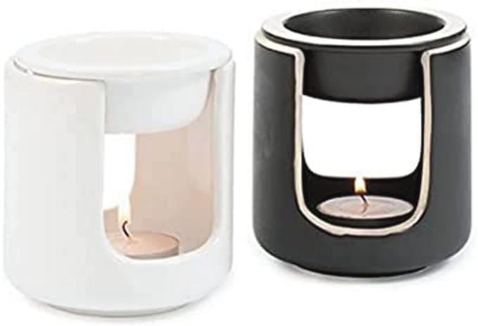 Geurlamp Set van 2 - Wit & Zwart